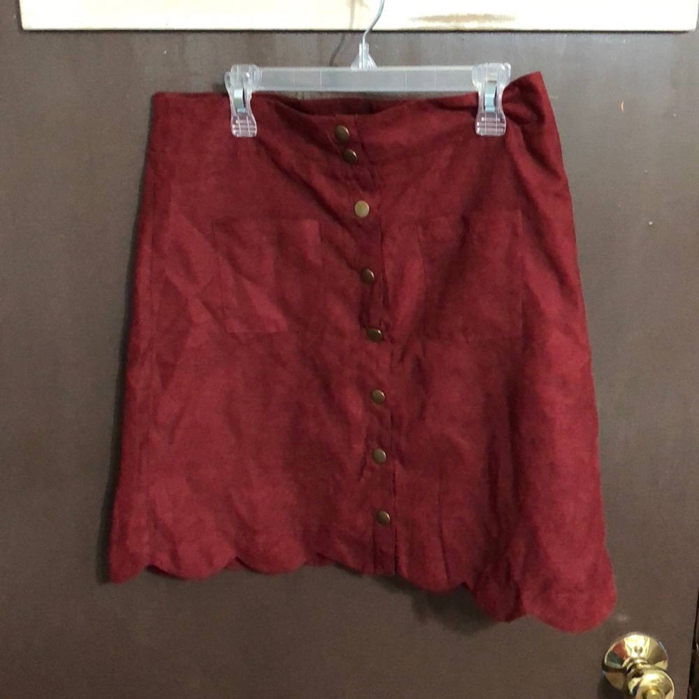 maroon skirt